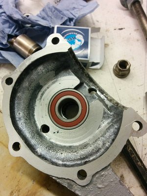 Lower end bearing in place